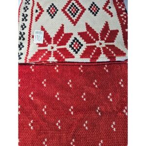 LAUREN Ralph Lauren Home Red White Fair Isle Snowflake Fleece Throw Blanket